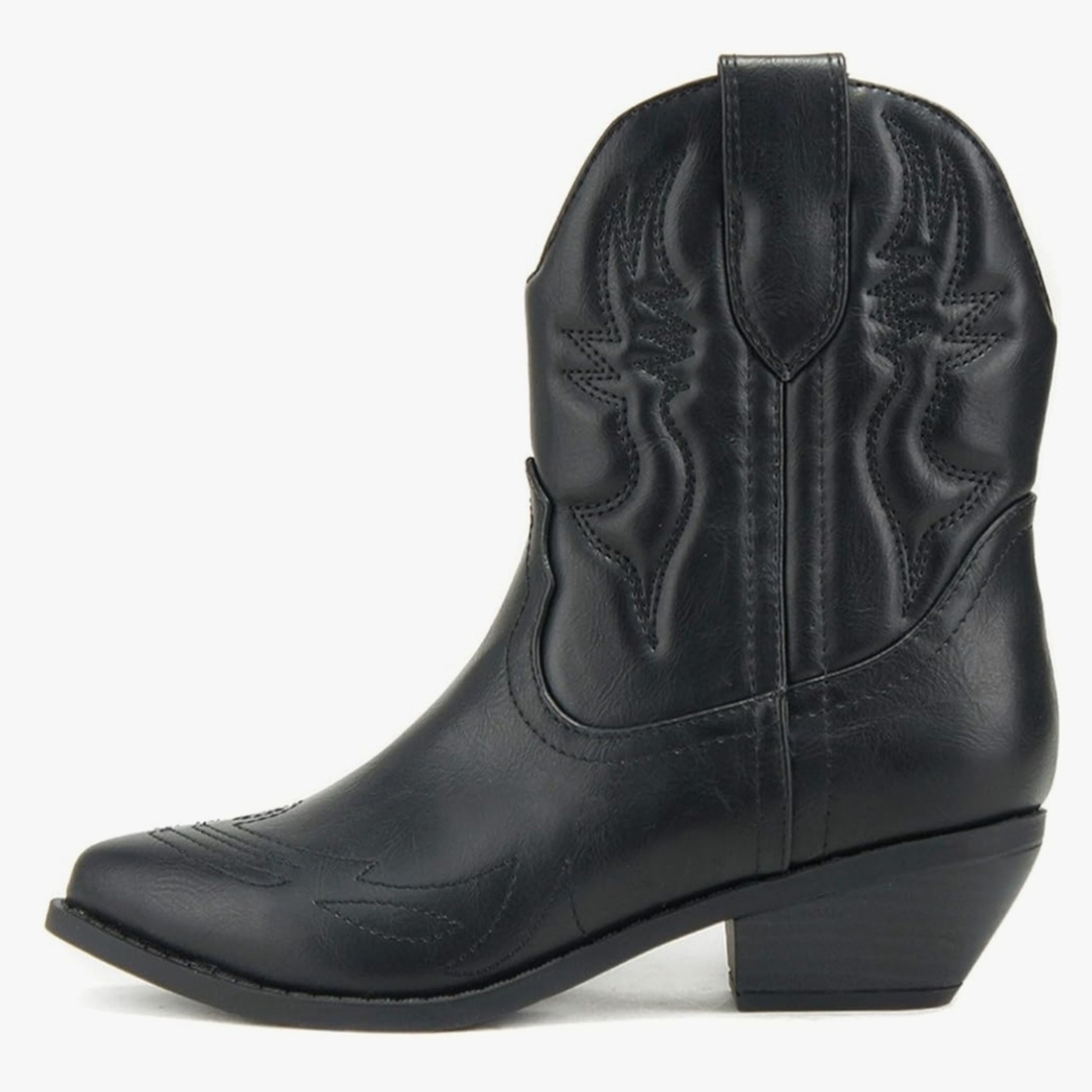 Soda Rigging Western Cowboy Boots Women's Size 11 Black Stitched Pointe Toe